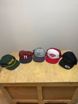 5 Hat Bundle – Vintage HUF, Thrasher, Honda, Jameson & Session