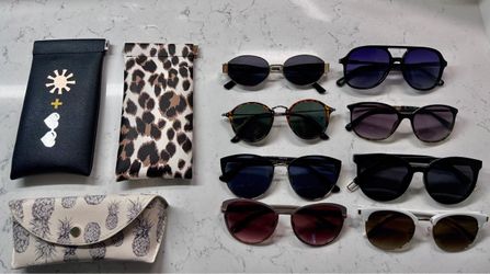 8 Pairs Fashion Sunglasses + 3 Cases – Women’s – Lot or Individual
