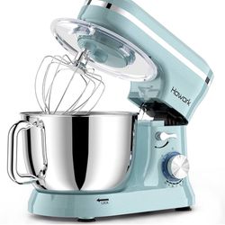 HOWORK Electric Stand Mixer,10+p Speeds With 6.5QT Stainless Steel Bowl,Dough Hook, Wire Whip & Beater,for Most Home Cooks,Blue