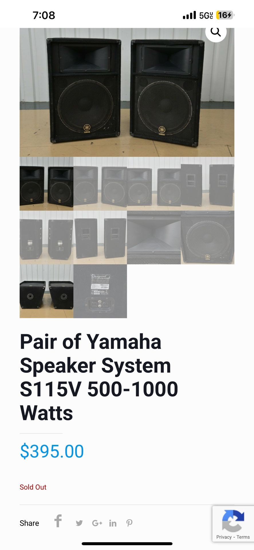 Yamaha Stage Speakers S115v (contact info removed)