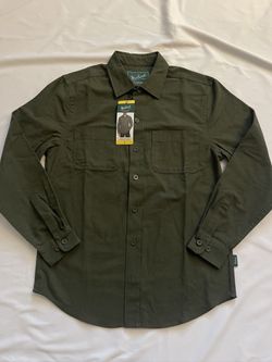 Men Woolrich Chamois Long Sleeve Shirt Button Up Top The Green Label Collection