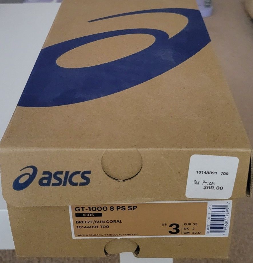 Pink Asics Women Kid Shoes, New! US Size 3