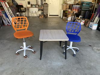 Table and Hydraulic Swivel Chairs Kids Furniture
