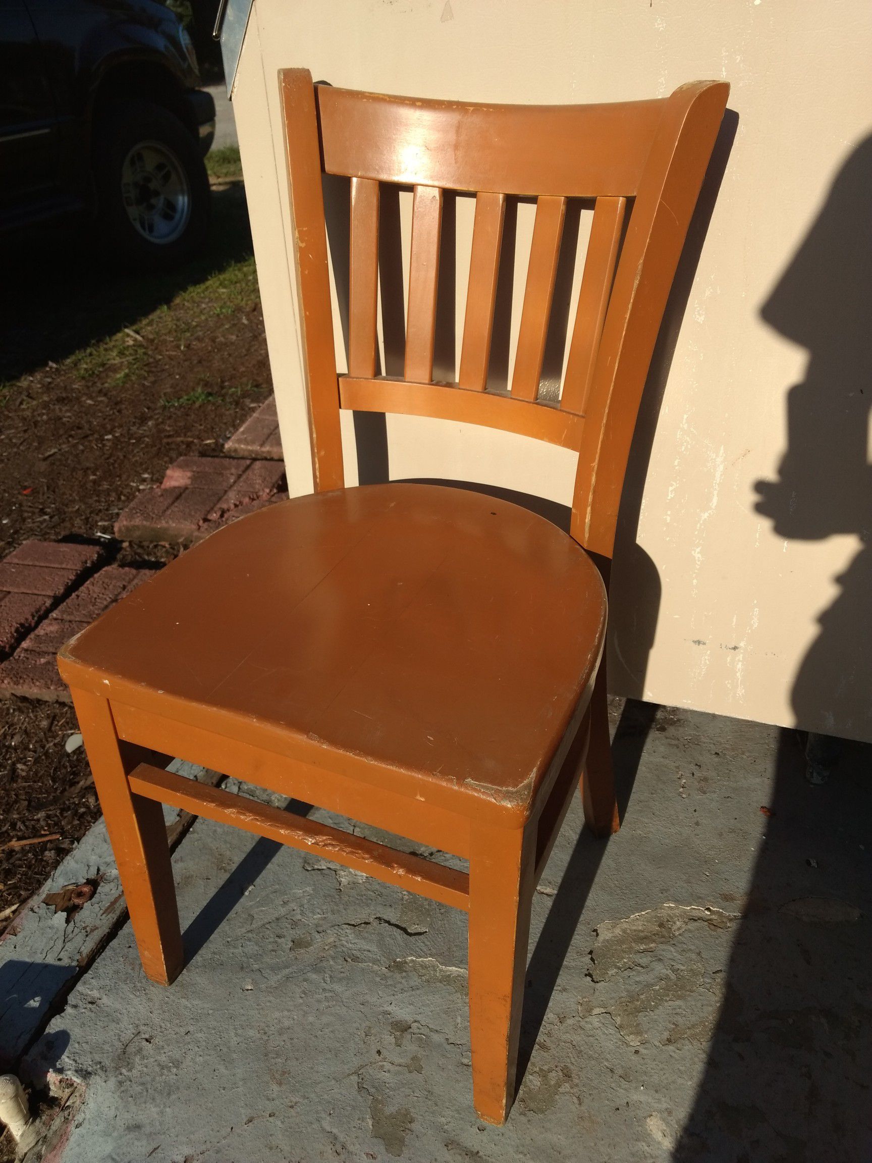 4 Matching All Wooden Chairs