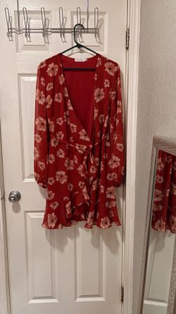 Red floral Cocktail dress