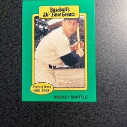 Mickey Mantle 1987 Hygrade All Time Greats Card