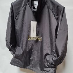 Calvin Klein Windbreaker MEN'S SIZE LARGE Gray Baggy Loose Fit
