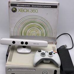Xbox 360 FAT 20GB Console Bundle White + TESTED Kinect NO Adapter Controller