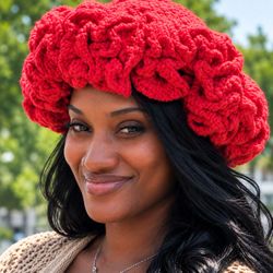 Oversized ruffle hat