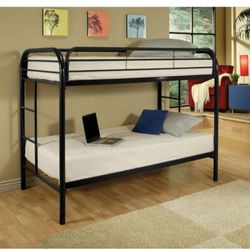 Blayne Black Twin Over Twin Metal Bunk Bed Frame