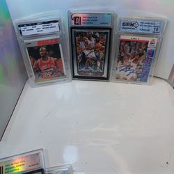 3 Authentic Michael Jordan Authentic Autographed Cards