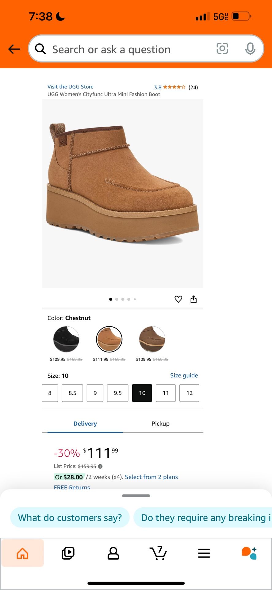 UGG Women\'s Cityfunc Ultra Mini Fashion Boot