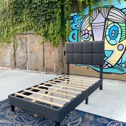 Gray Twin Bed Frame (Delivery Available)