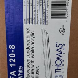 THOMAS LIGHTING FA 120-8 FLIORESCENT UNDERCABINET FIXTURE WITH WHITE ACRYLIC DIFFUSER NIB