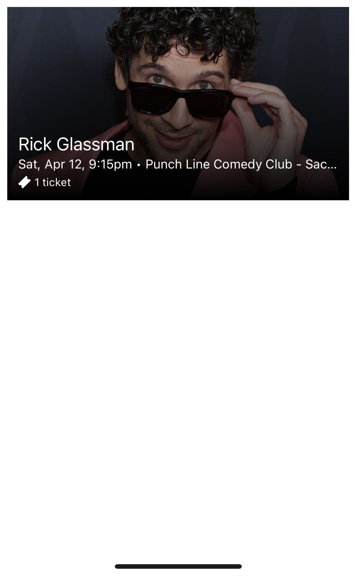 Rick Glassman Comedy Show - 4/12 9:15 Ticket At Punch Line Comedy Club