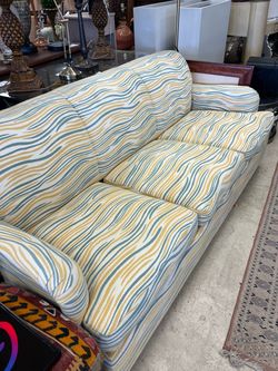 3-Seat Sofa with Wave Print Upholstery