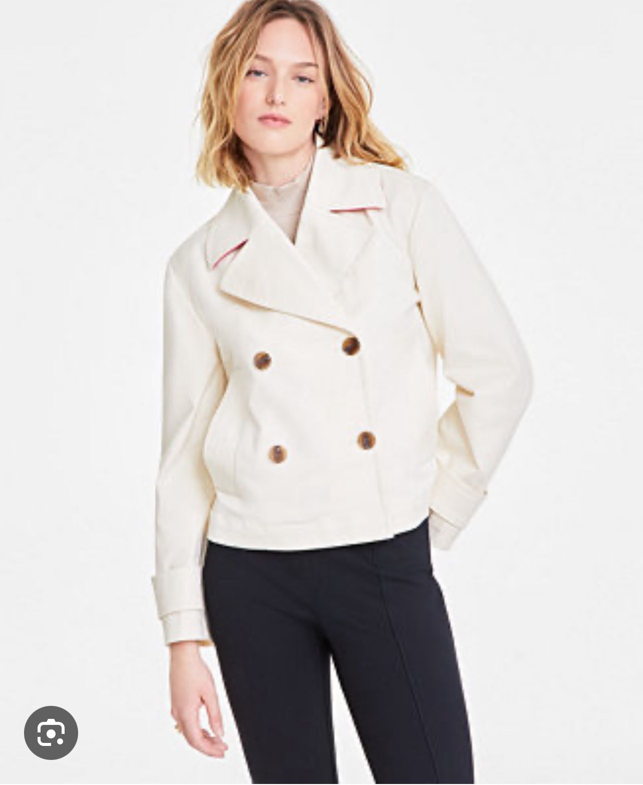 Women's Casual Cropped Twill Peacoat X small New In Bag