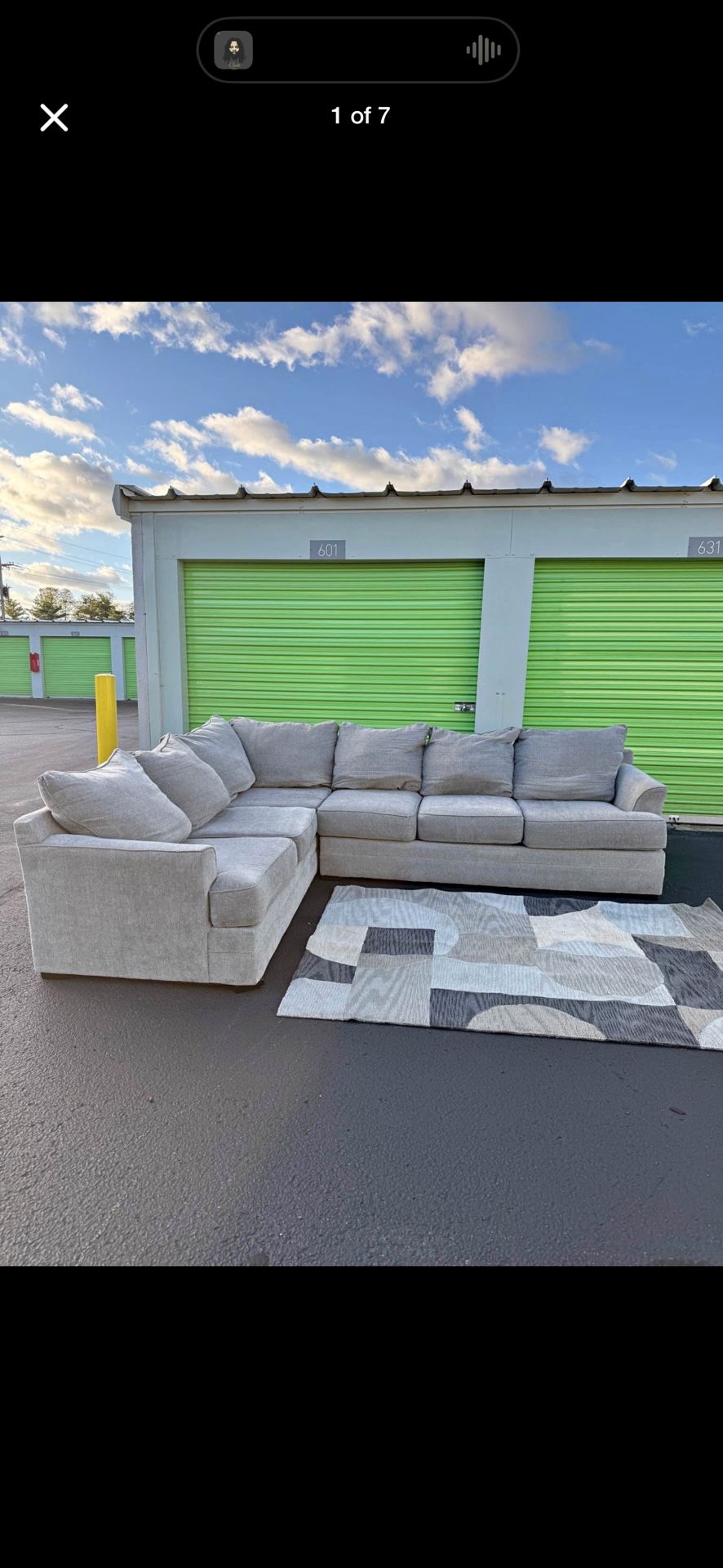 Sectional Couch in Gray