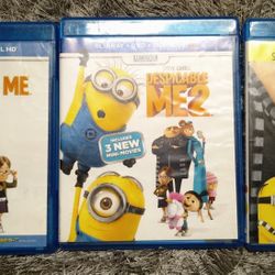 Despicable Me 1,2, & 3 Blu Ray Discs