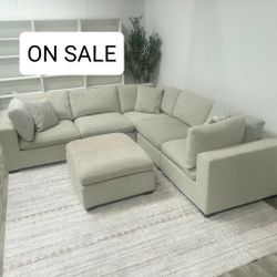 Gray Cloud Couch Modular Sectional Sofa