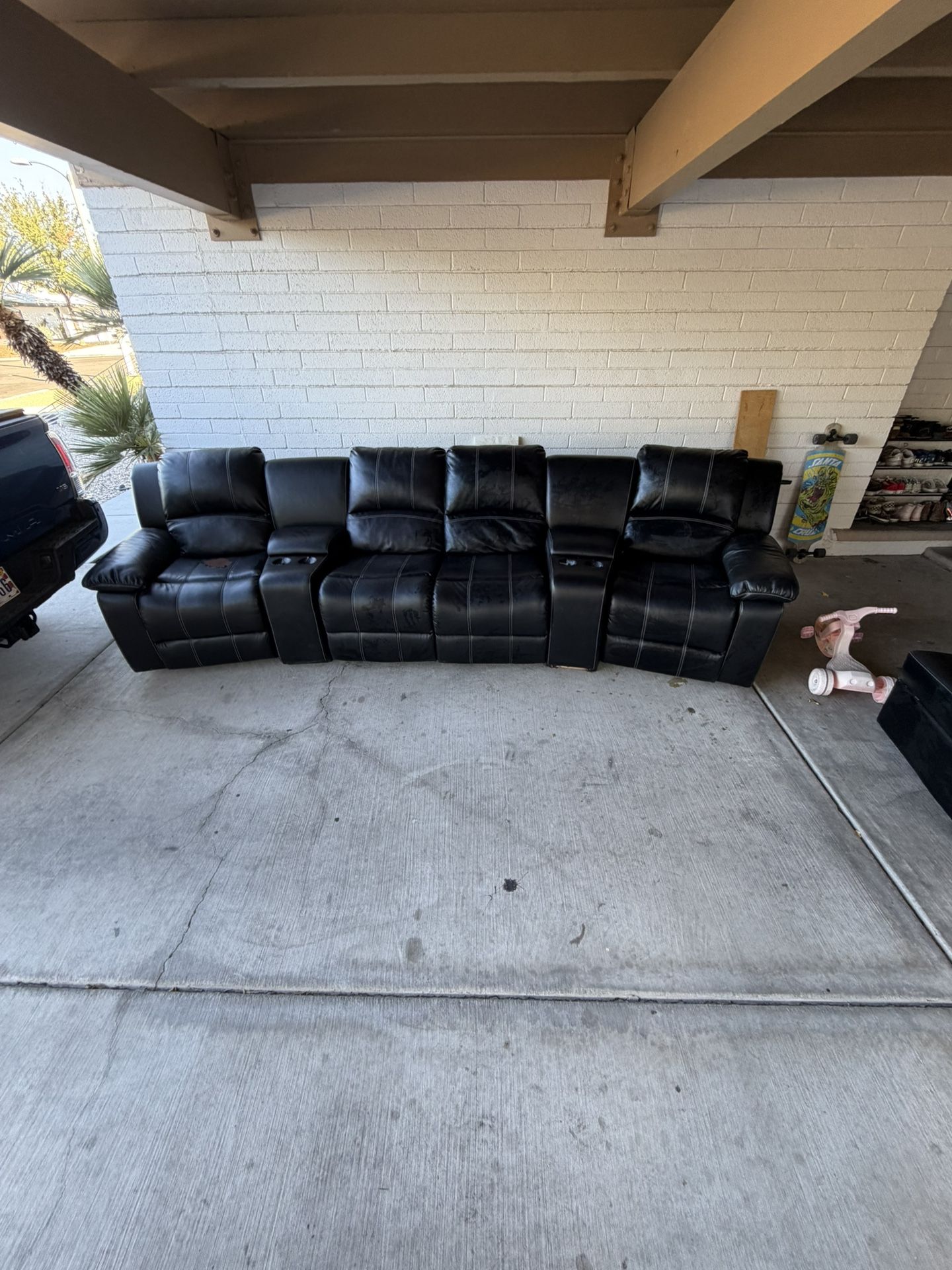 Black Leather Sectional Couch