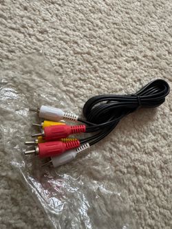 SatelliteSale 3 Male to 3 Male RCA Audio Video AV Composite Cable Universal Wire PVC Black Cord 6 feet