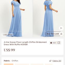 A-line Scoop Floor-Length Chiffon Bridesmaid Dress With Ruffle #251581