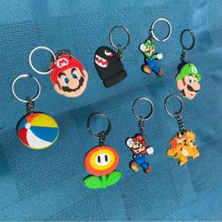 Super Mario Characters PVC Keychain Set of 8