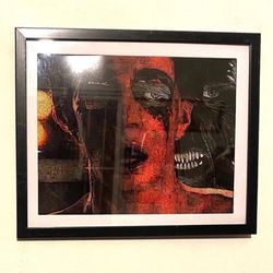Jeepers creepers custom art piece on black frame