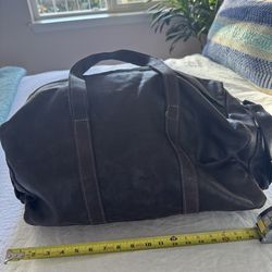 All leather weekender bag