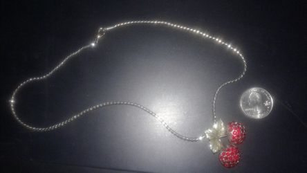 Vintage cherry necklace
