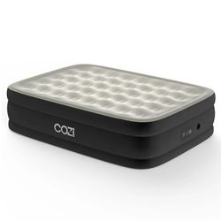 Cozi Queen Size Air Mattress Inflatable Bed with Built-In Pump for Home, Travel & Camping, 20"