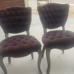 Pretty 2 Chairs Dark Brown Color 