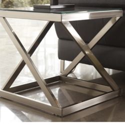 Coylin Brushed Nickel End Table