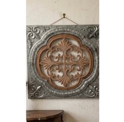 Metal and Wood Wall Medallion