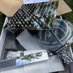 Shower Head Combo, 10 Inch High Pressure Rain Shower Head with Handheld Shower with Long Hose, Powerful Spray for Low Water Pressure