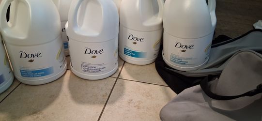 Dove body wash, shampoo conditioner,  hand soap and lotion