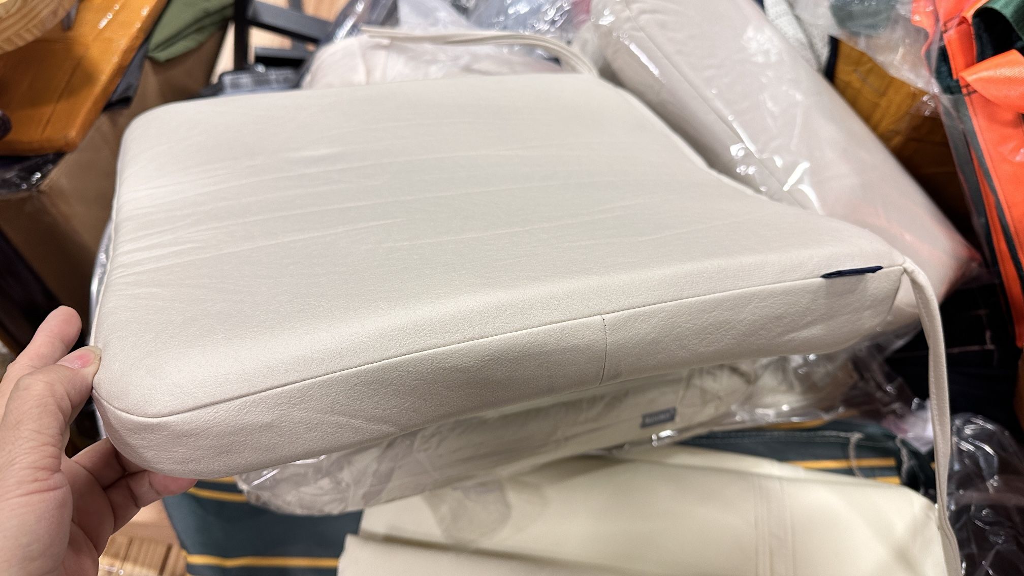 4Chair pads 15.75x16” creamy/ red available
