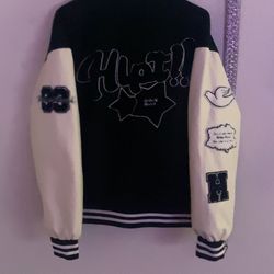 Black/Cream Heavy Varsity Jacket Size: M in Mens