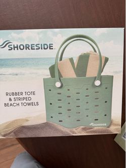 Shoreline rubber tote and towels