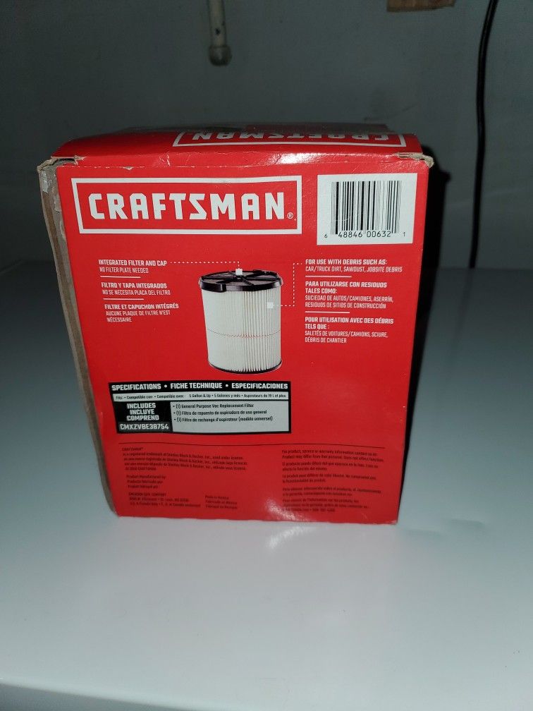 Craftsman Wet/dry Vaccum Filter