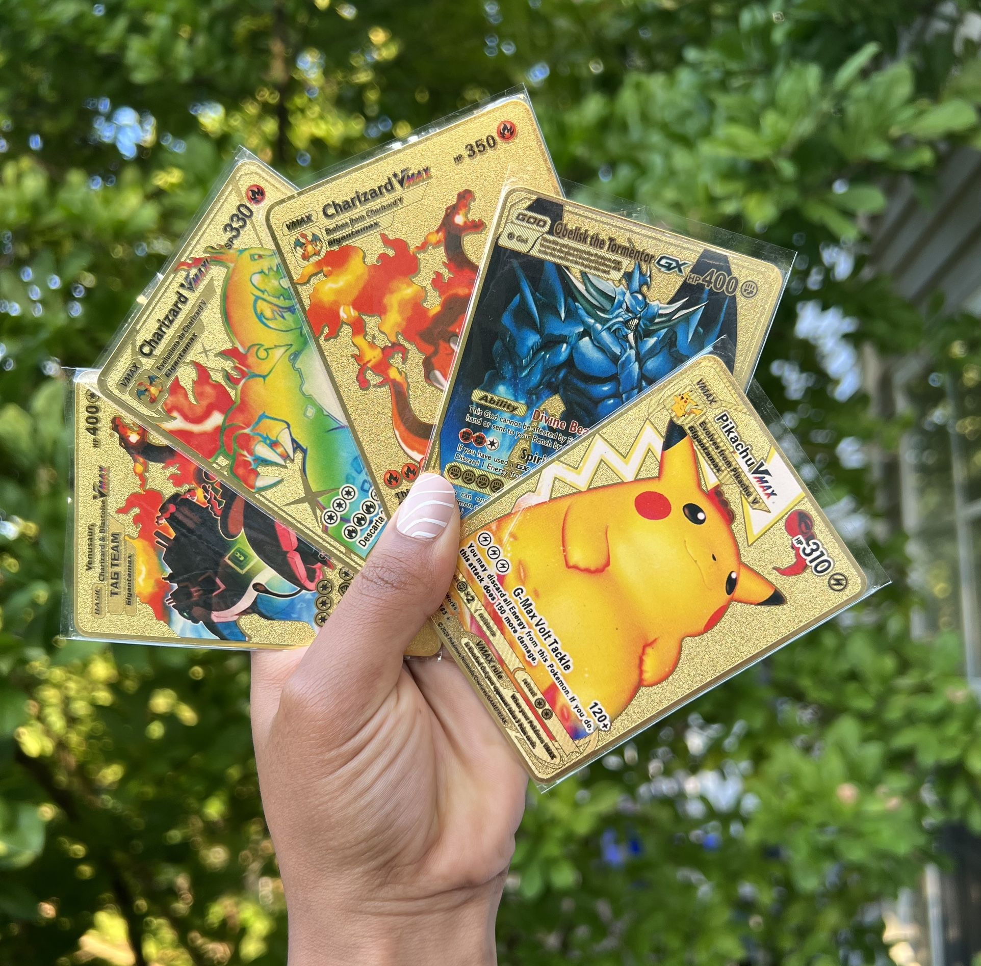 Gold Plated Metal Pokemon Cards 