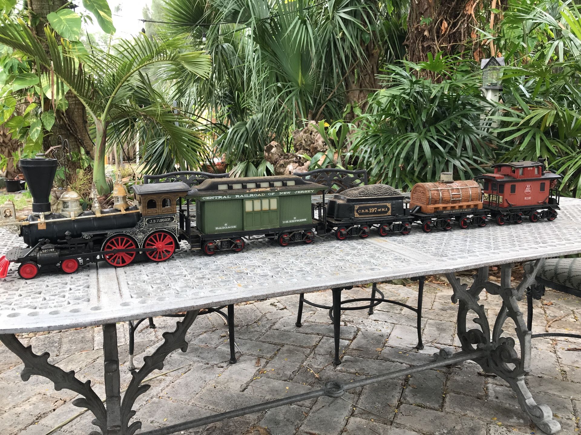 Jim Beam Train Railroad Cars Bottles MAN CAVE Vintage Decanters Whiskey Liquor Set of 5