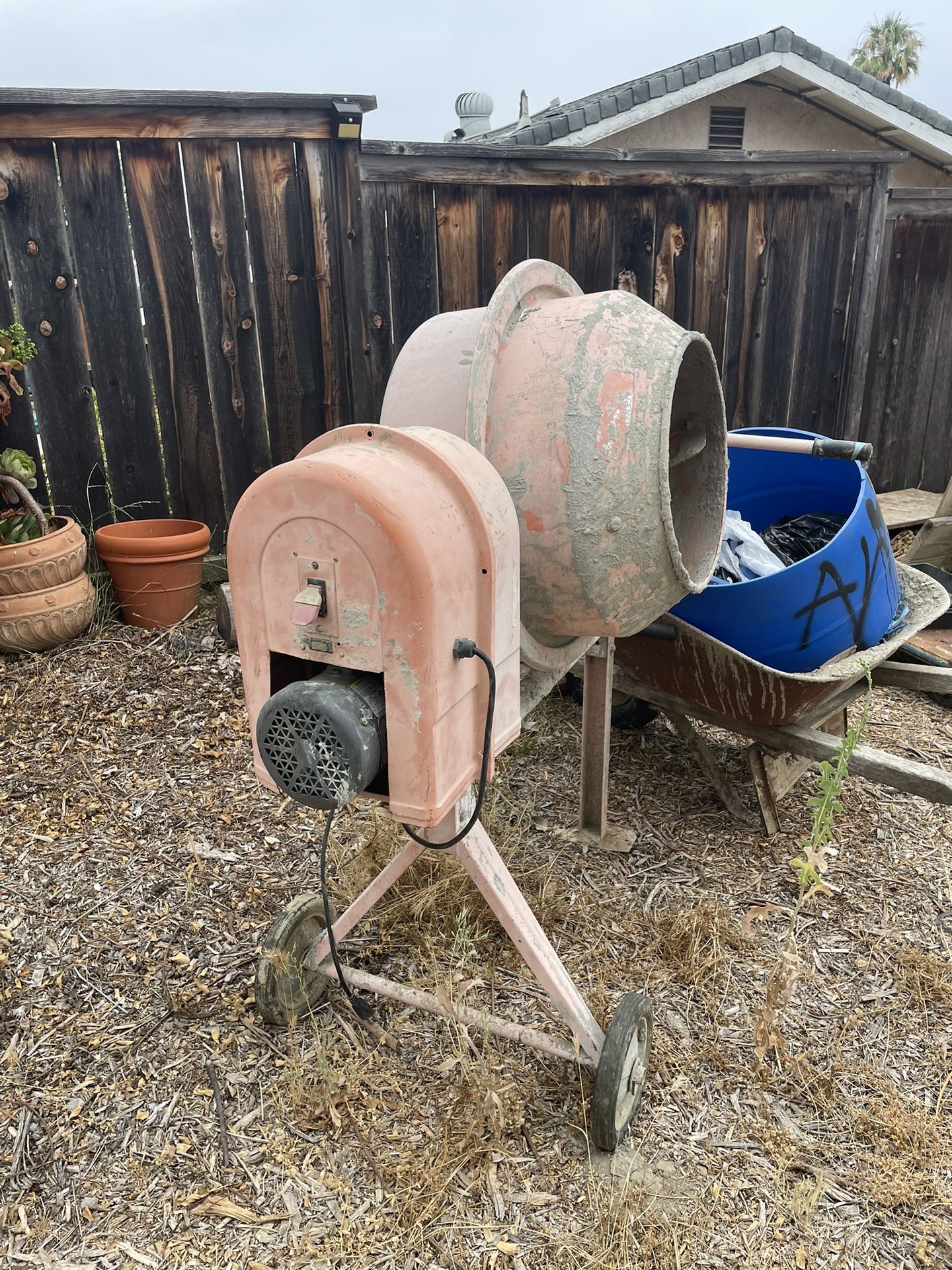 Free Concrete Mixer, Elliptical Machine, Queen Size Wood Bed Frame