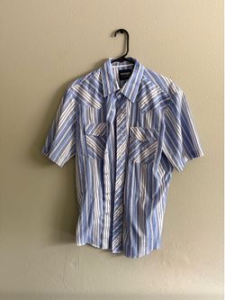 Blue and white Stripe Wrangler Shirt Size M
