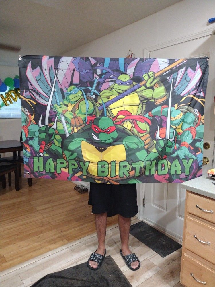 Teenage Mutant Ninja Turtles TMNT Happy Birthday Banner
