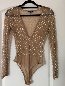 Fashion Nova Nude Pearl Bodysuit