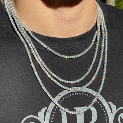 MOSSANITE tennis chain ( 3mm, 16-24 inch)