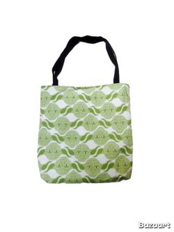 Star Wars Yoda Graphic Print Canvas Tote Bag