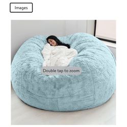 Home Sponge Bed Bean Bag Chair Cover Slipcover Double Bedroom Balcony Large Couch Round Soft Fluffy Cover No Fillings Only Cover